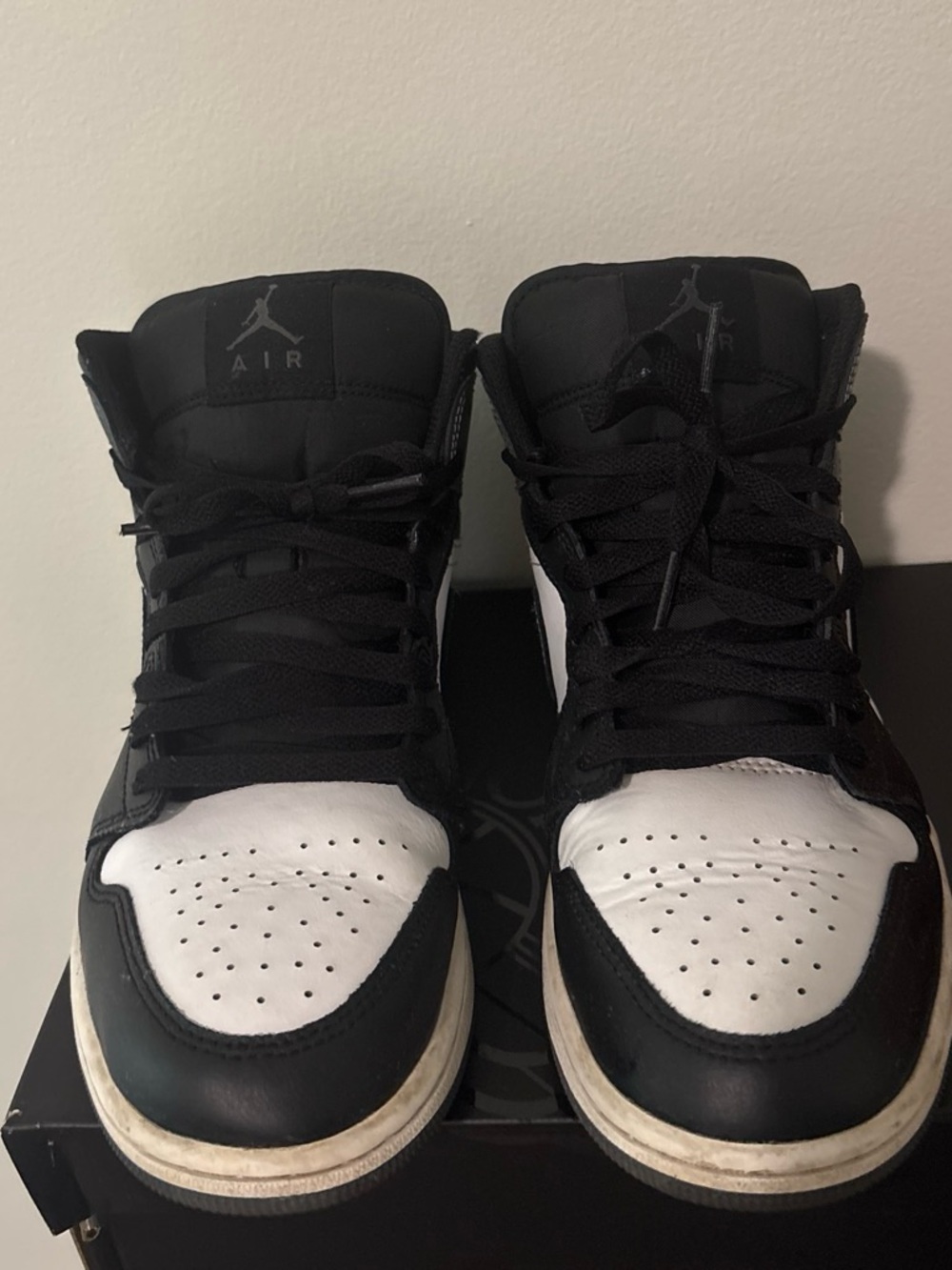 Jordan Black and White High-Top Sneakers